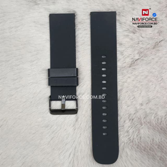 Smart Watch Silicon Strap - Black ( 20mm)