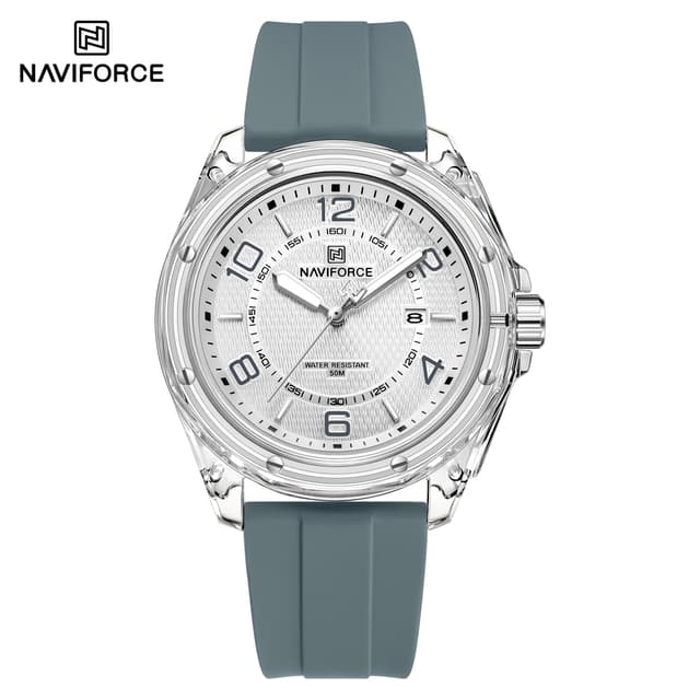 NAVIFORCE 6119 T For Men - Silver Gray White