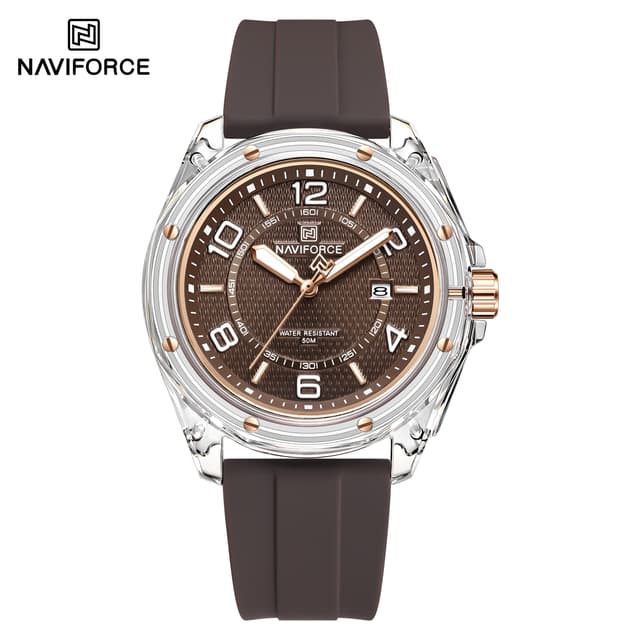NAVIFORCE 6119 T For Men - Silver Coffee