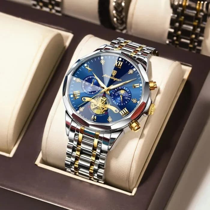 Poedagar 938 For Men - Silver Gold Blue