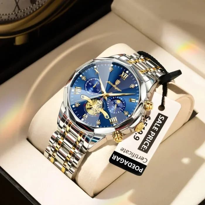 Poedagar 938 For Men - Silver Gold Blue