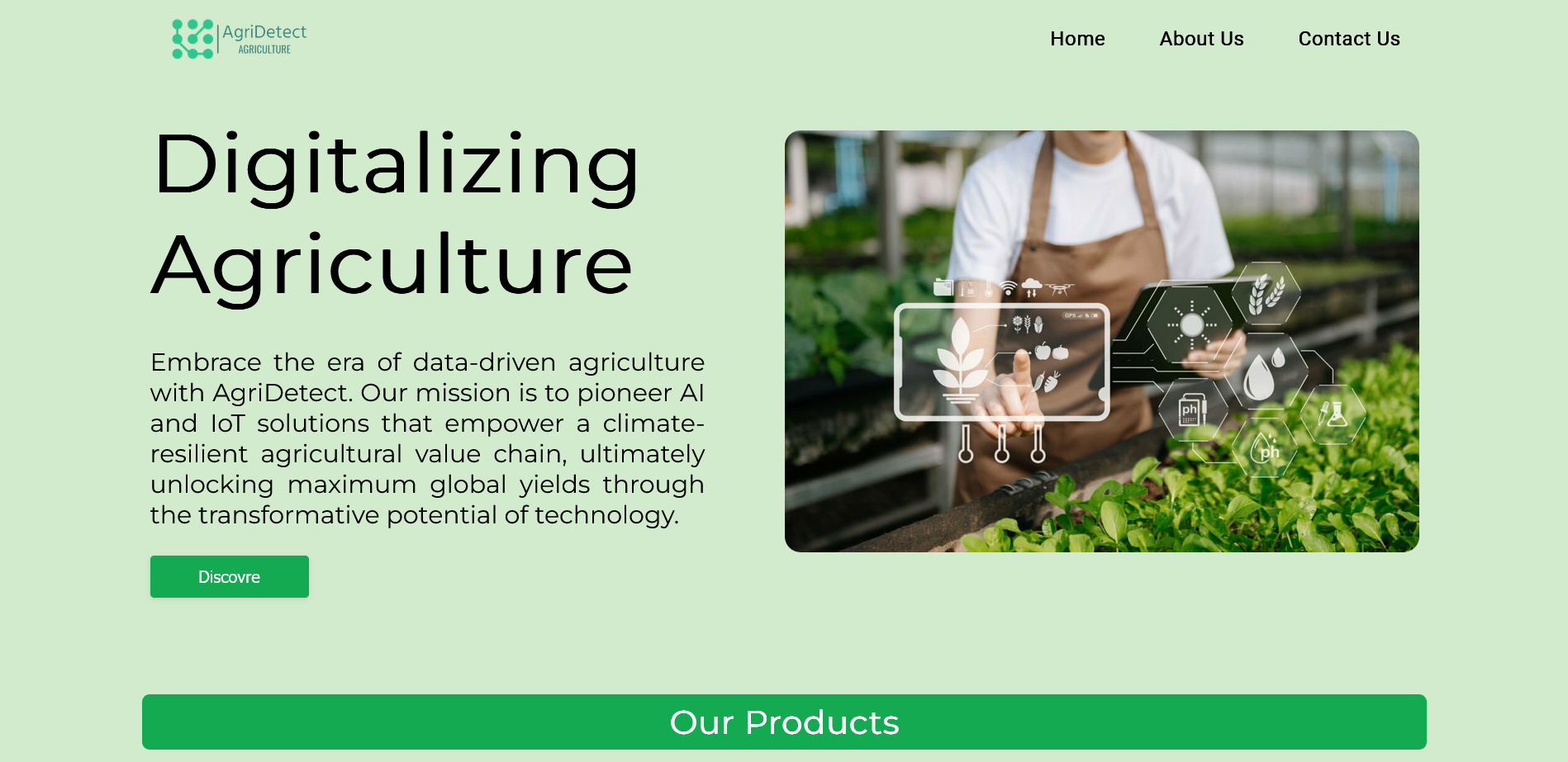 AgriDetect website preview image